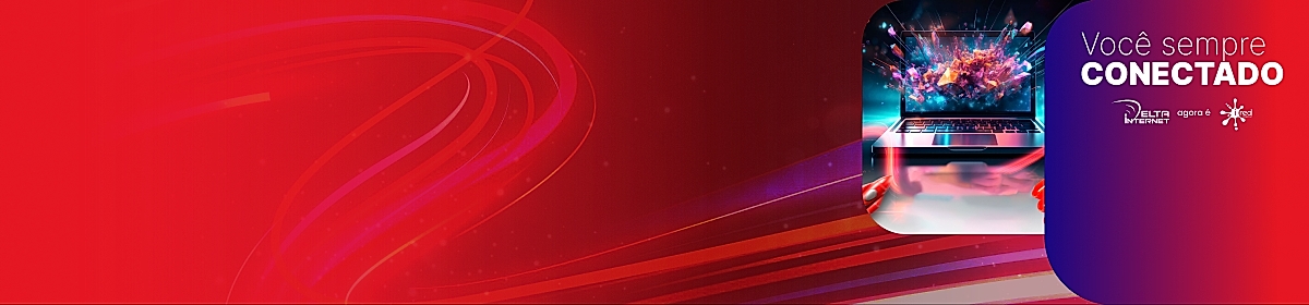 Imagem promocional da Delta Internet com destaque para internet fibra óptica